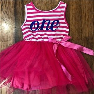 Hot pink tutu dress- 1st birthday party/pics